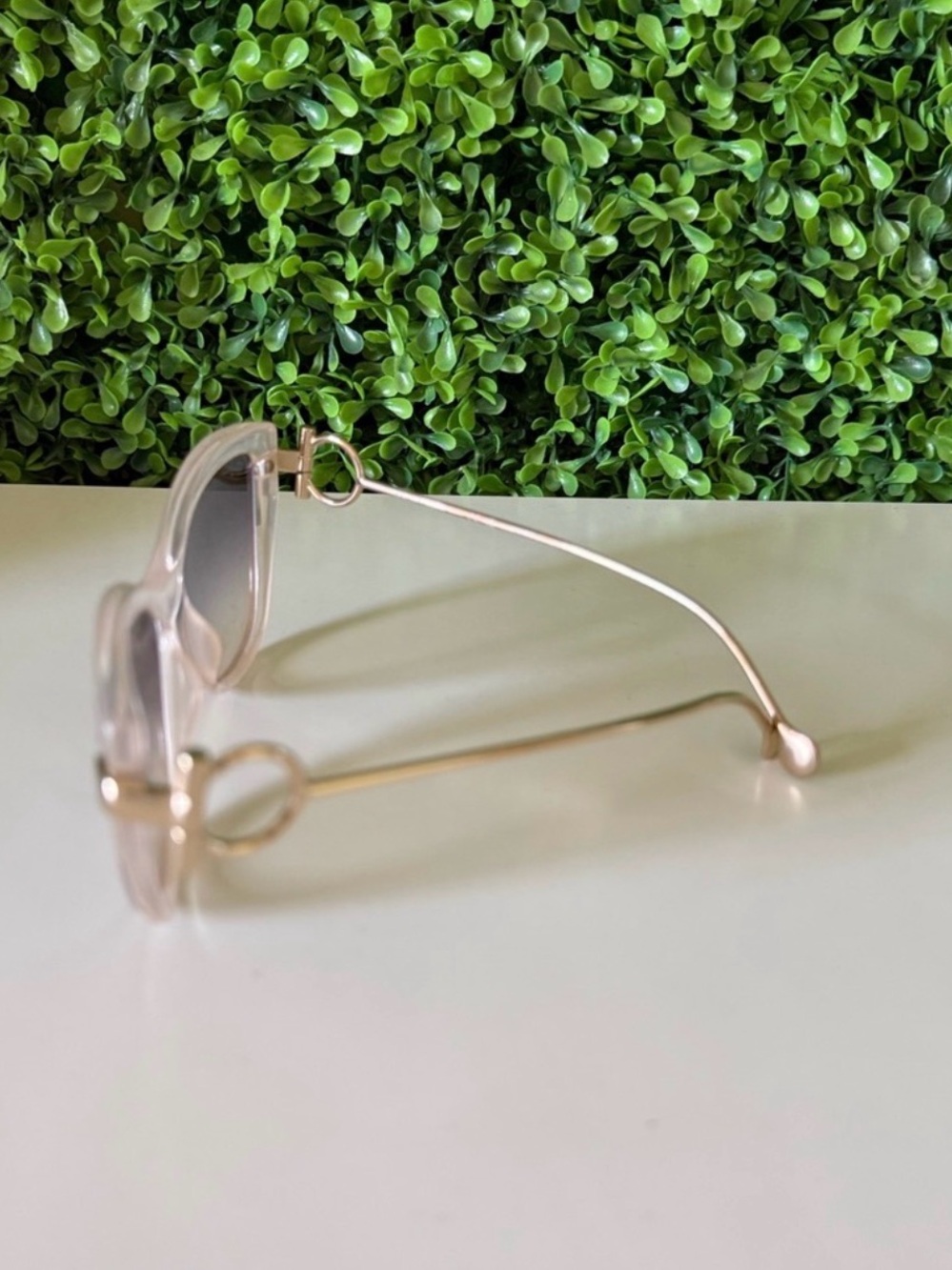 Salvatore Ferragamo Women's Beige Cat Eye Sunglasses - Picture 6 of 7